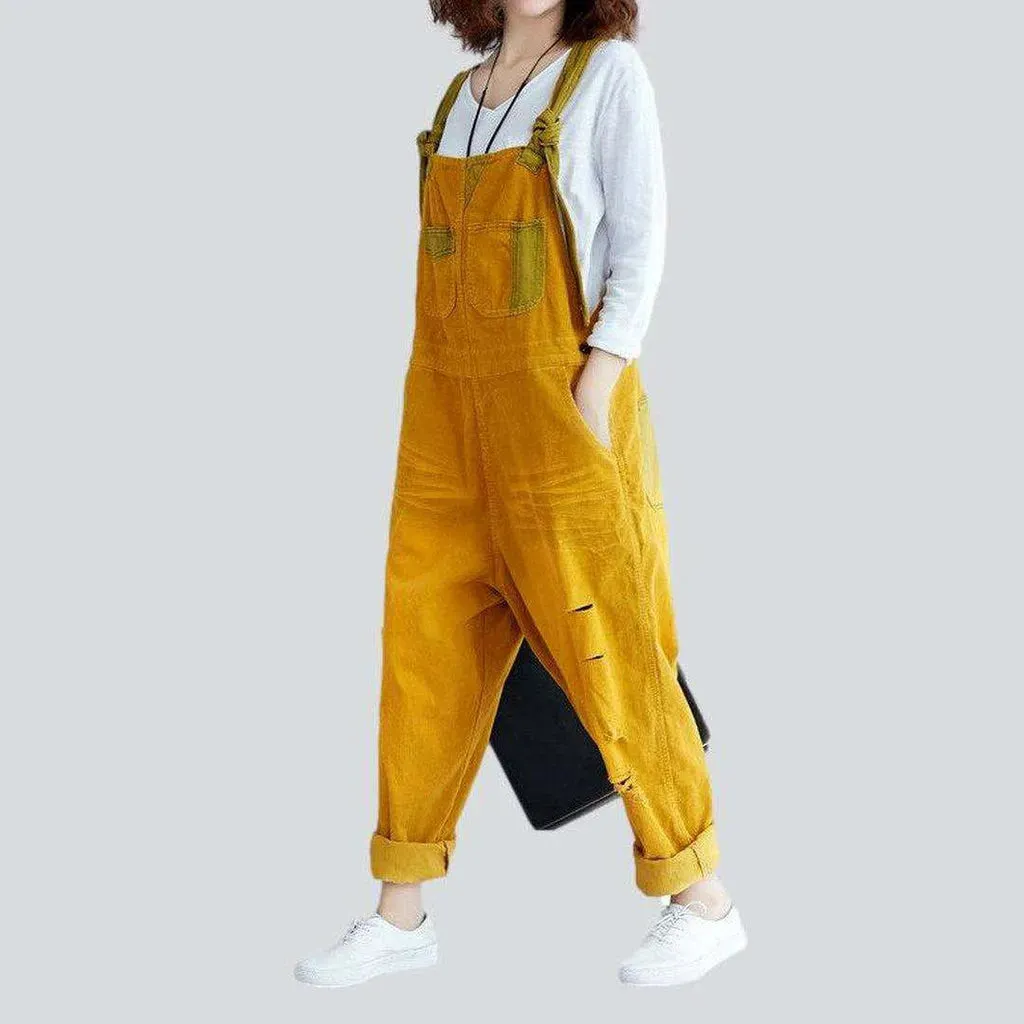 Color baggy women's jean overall