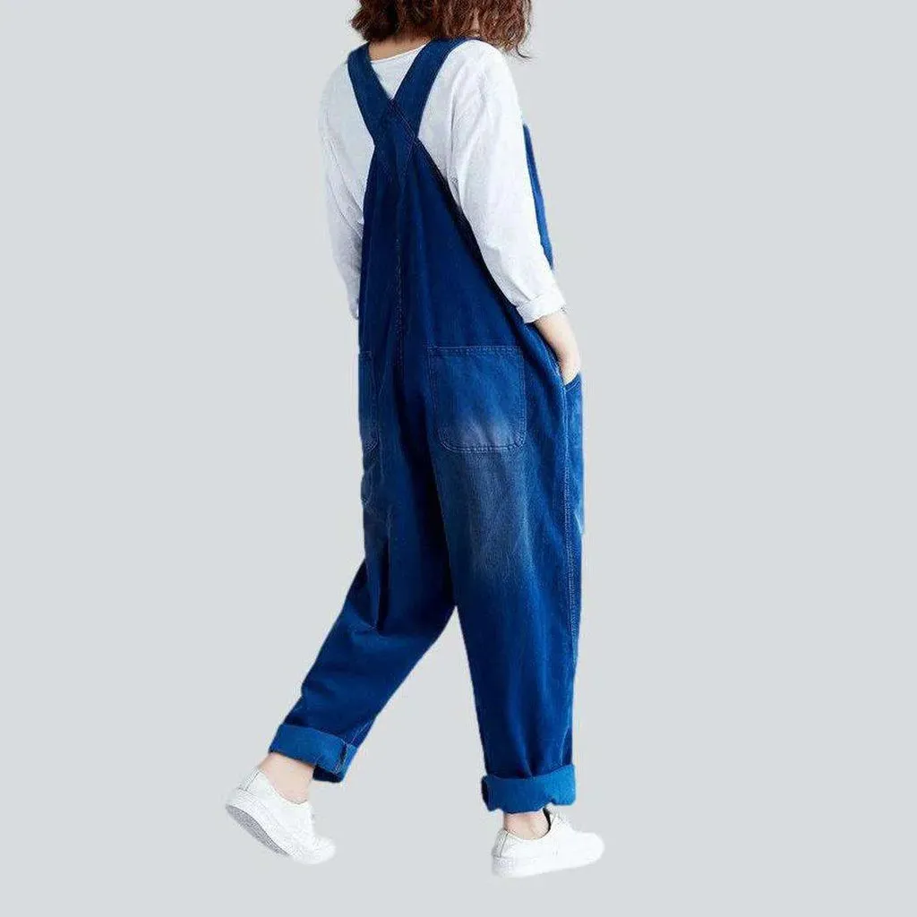 Color baggy women's jean overall