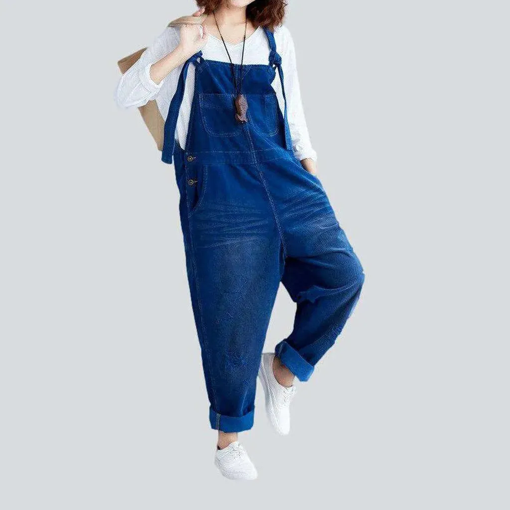 Color baggy women's jean overall