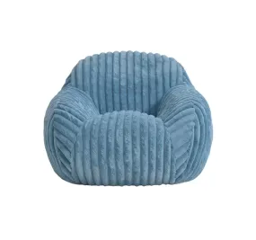 Corduroy Faux Fur Kids Cozy Chair Blue