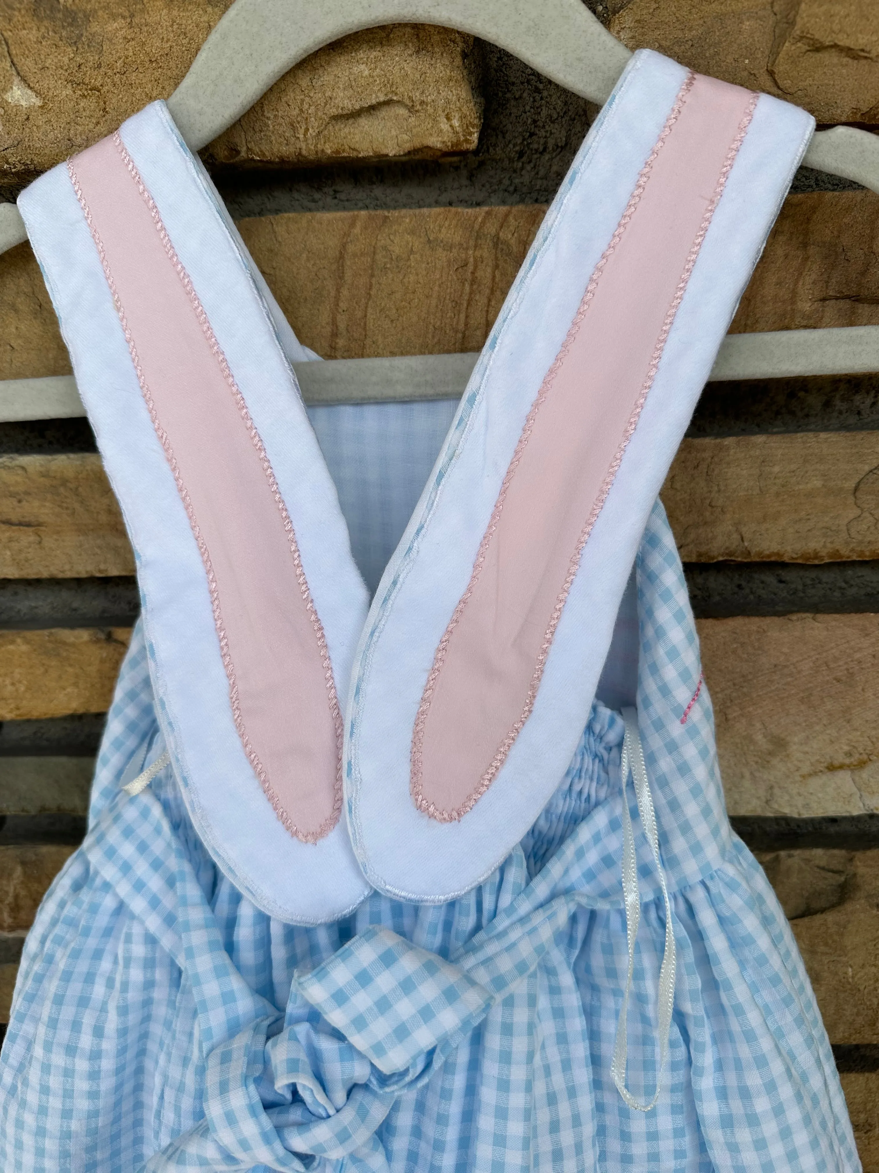 COT Bunny Ears Dress in Blue Gingham