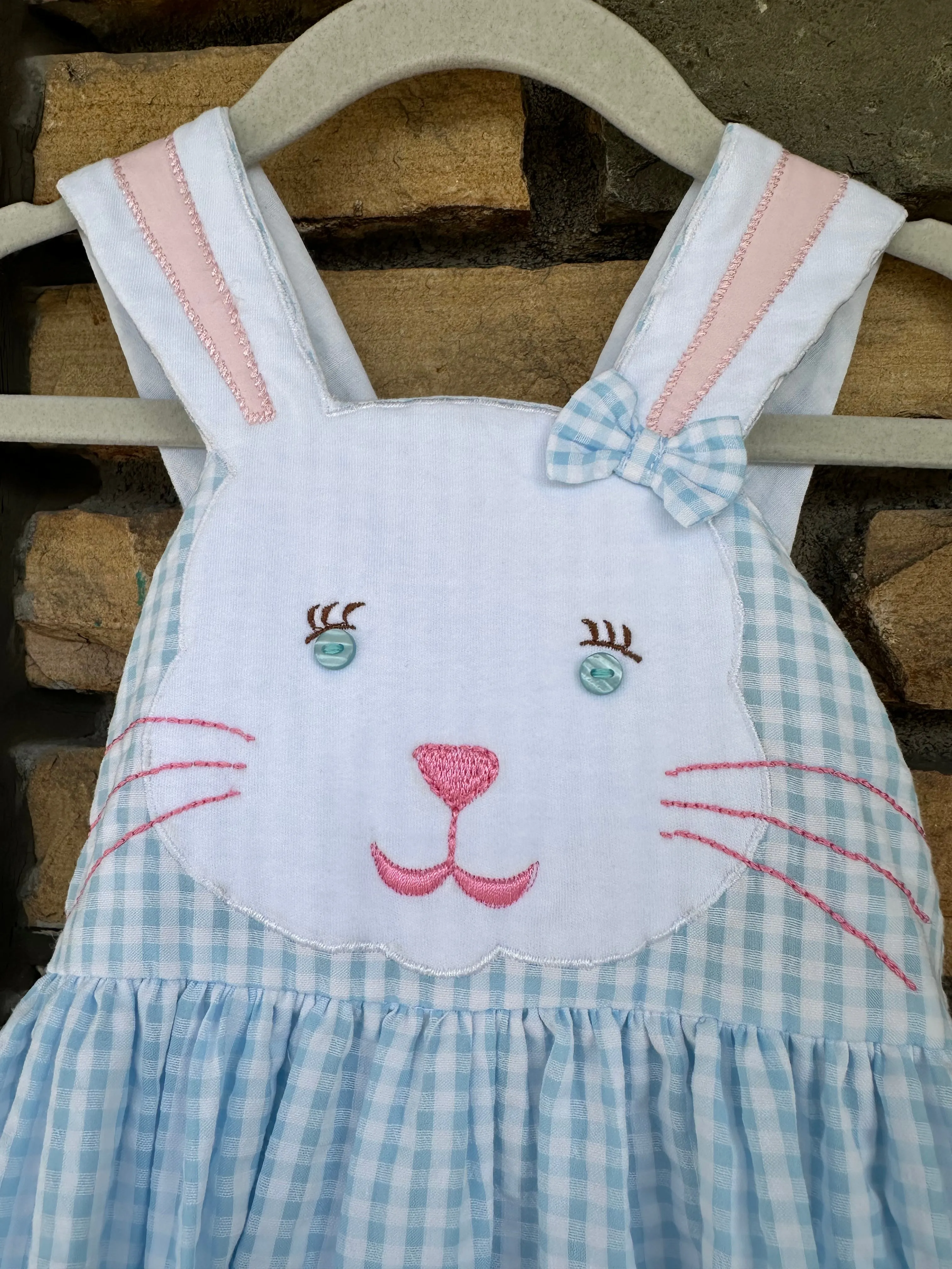 COT Bunny Ears Dress in Blue Gingham