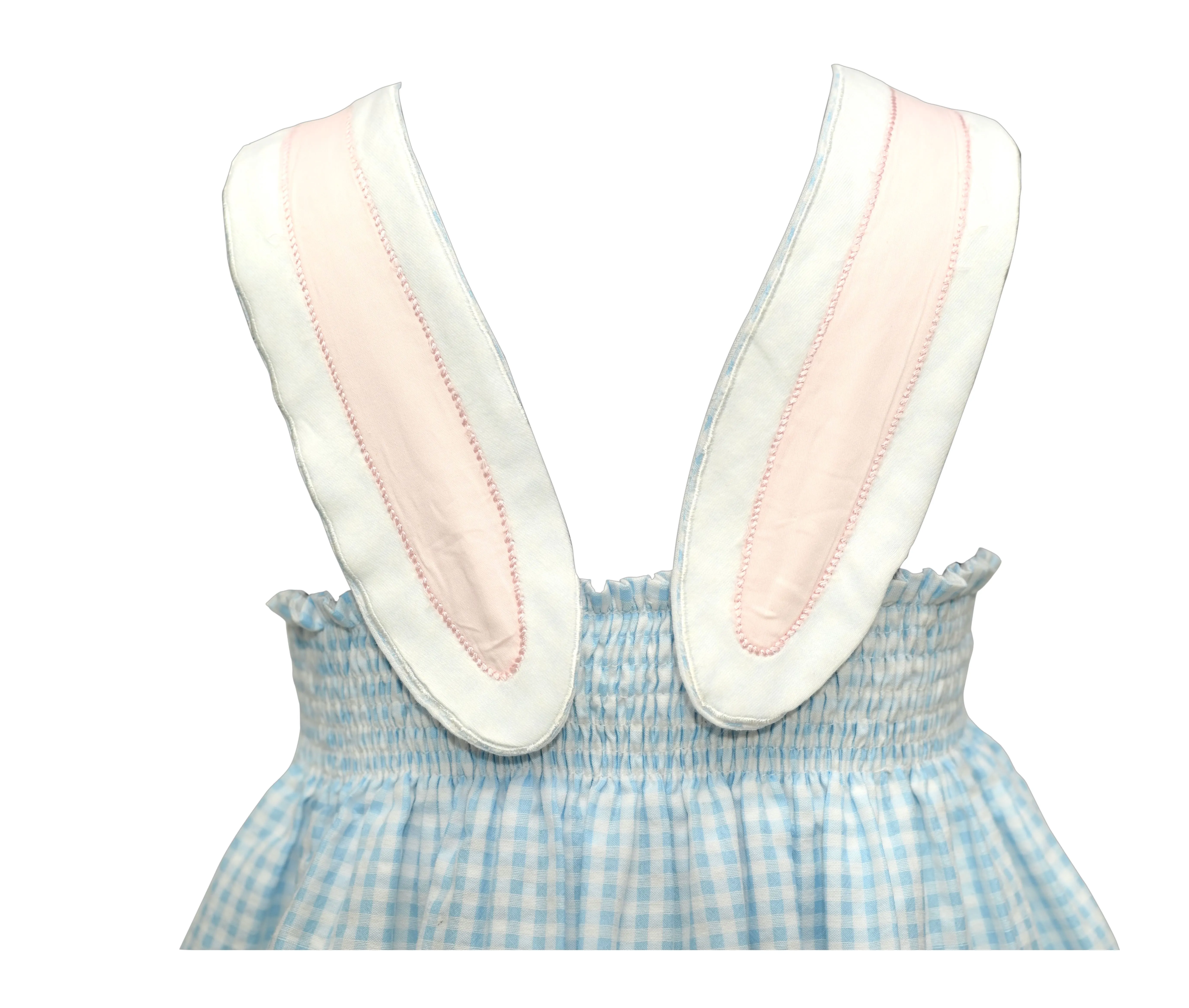 COT Bunny Ears Dress in Blue Gingham