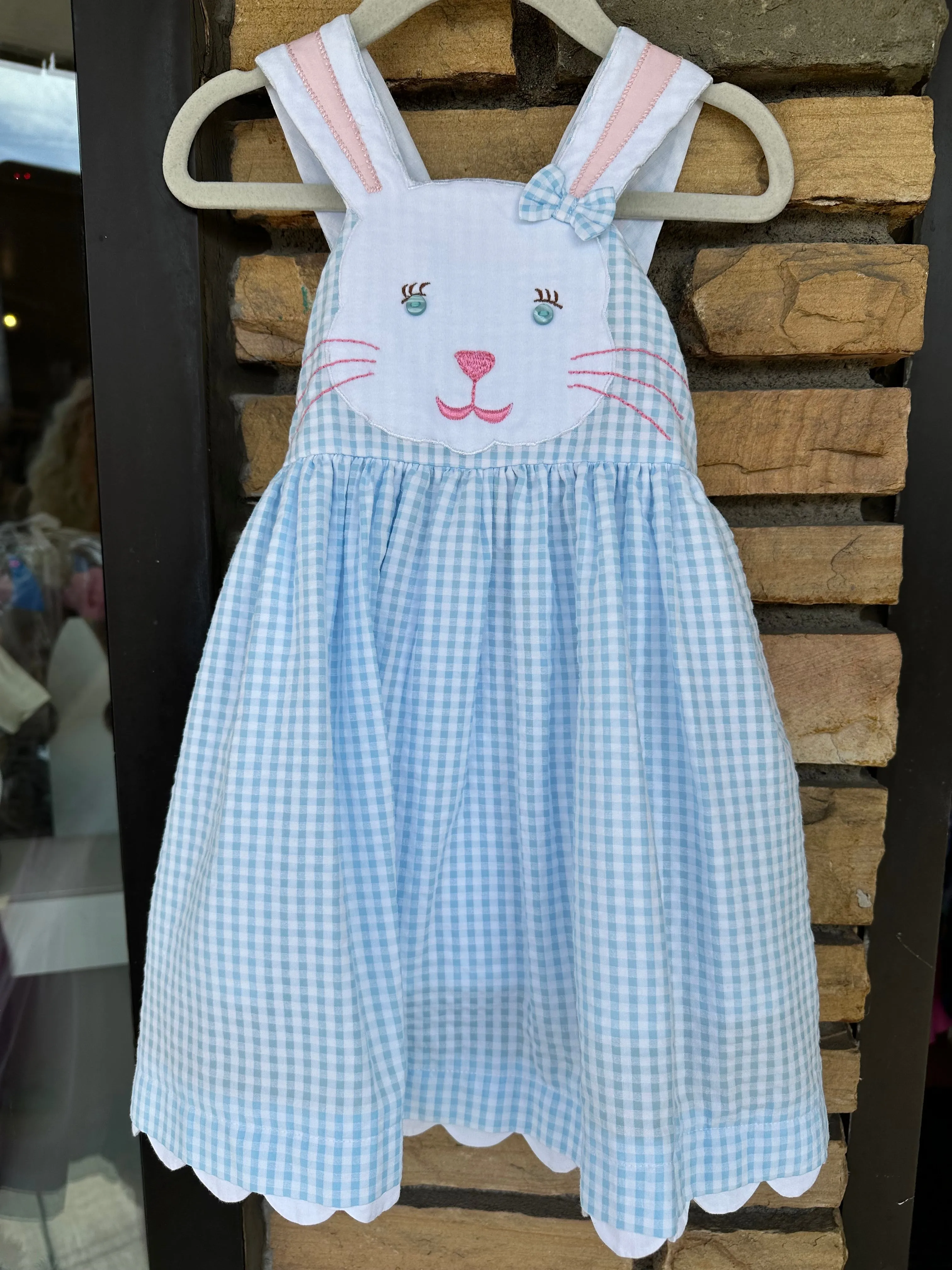 COT Bunny Ears Dress in Blue Gingham