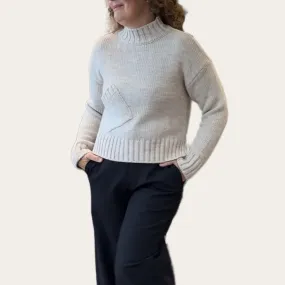 Curt Chunky Knit Cropped Sweater With Slanted Pocket