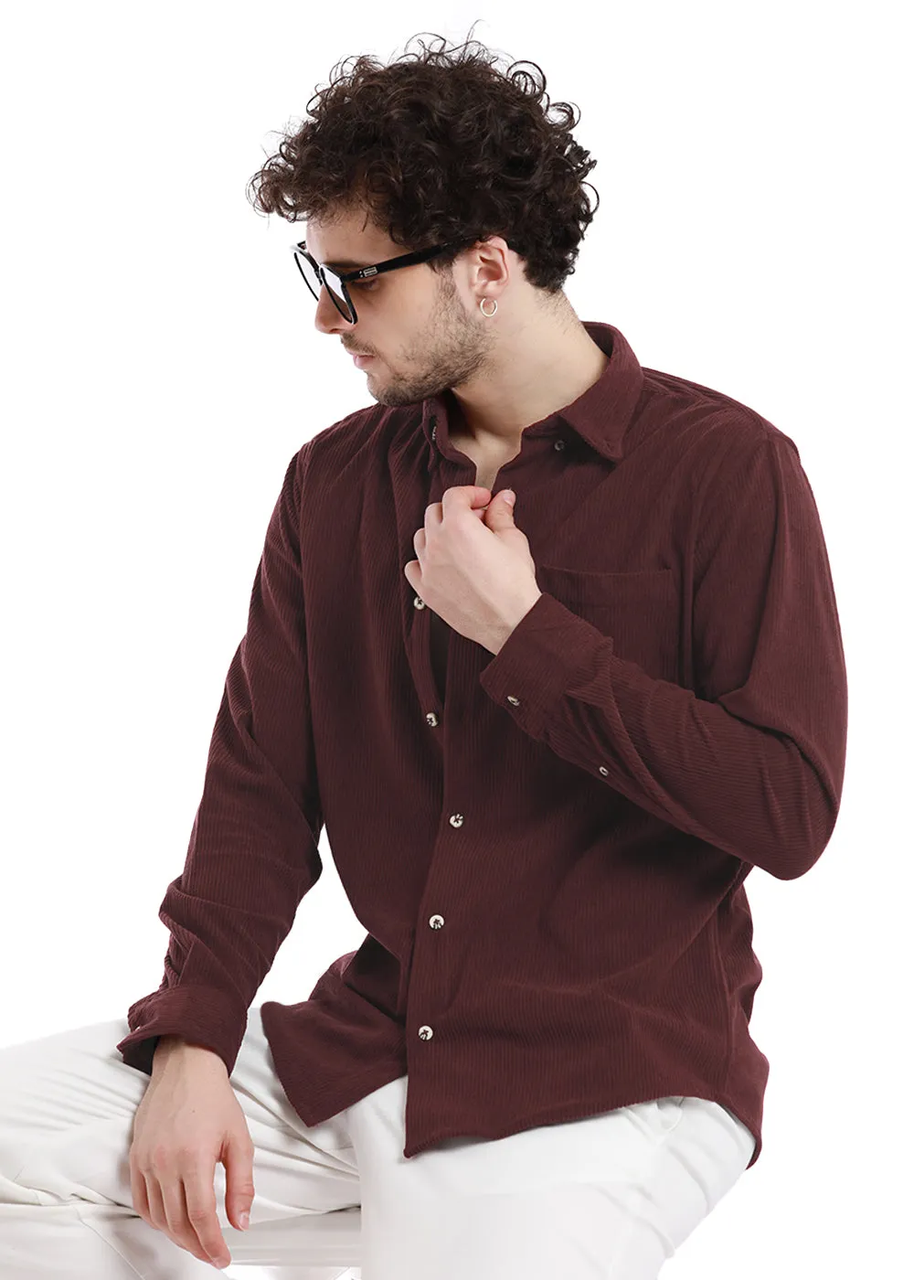 Dark Maroon Corduroy shirt