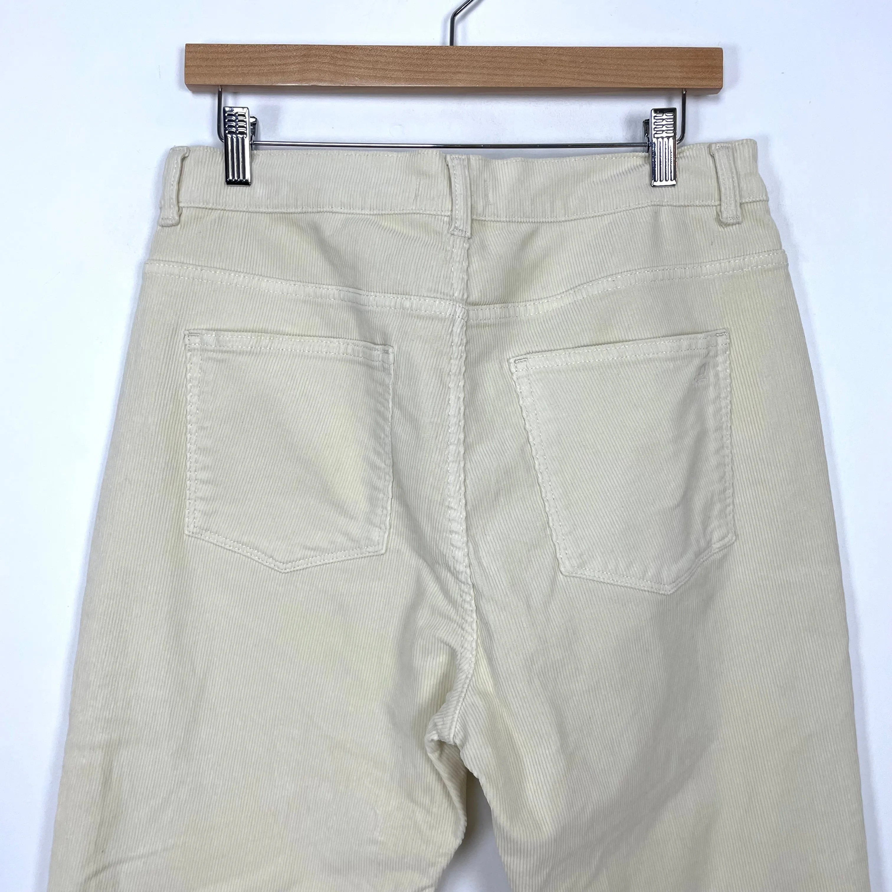 DL1961 Cream Mara Straight High Rise Instasculpt Ankle Corduroy Pants- Size 32 (see notes, Inseam 26”)