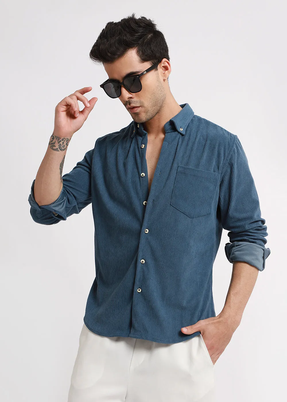 Dodger Blue Corduroy Shirt