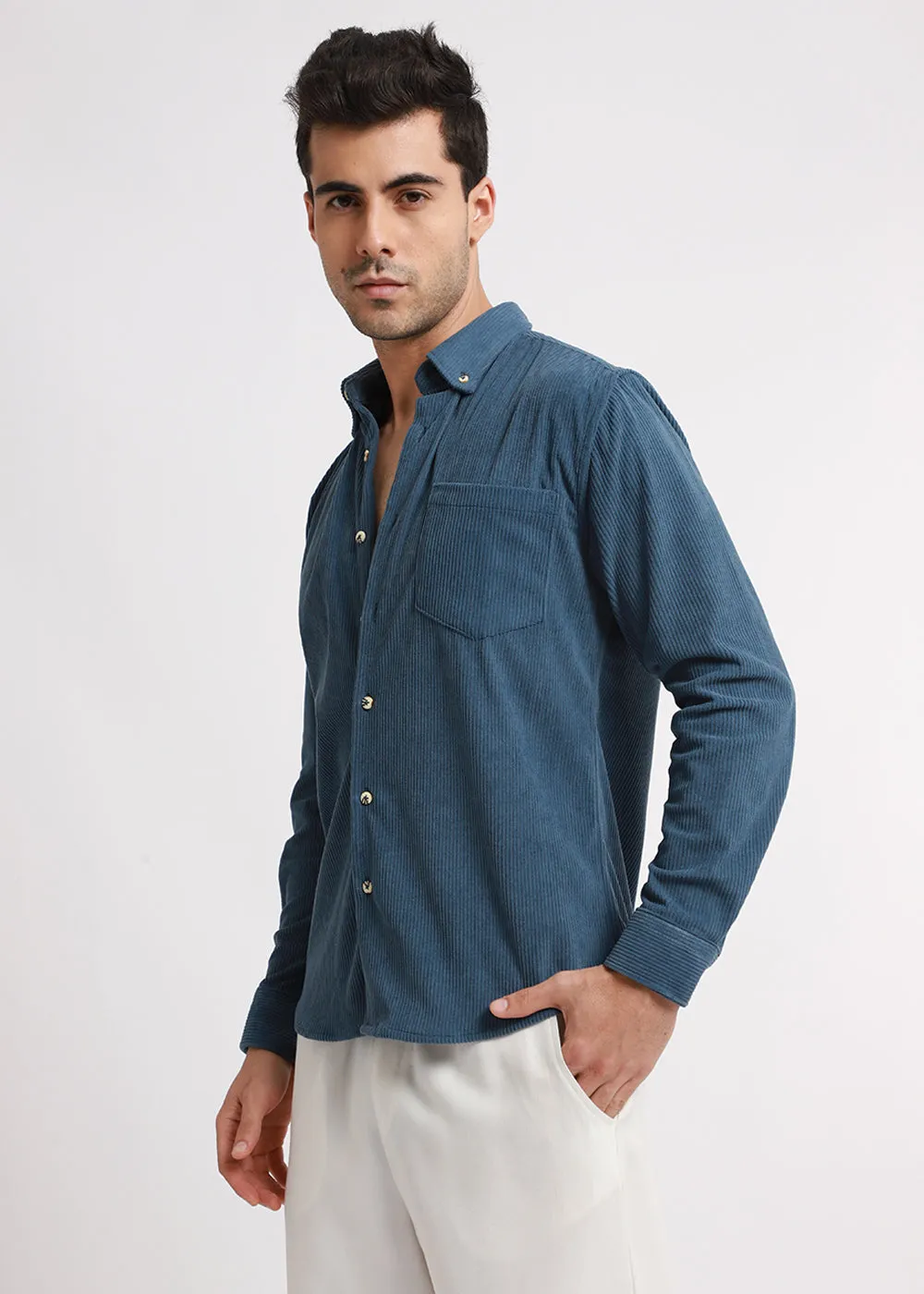 Dodger Blue Corduroy Shirt