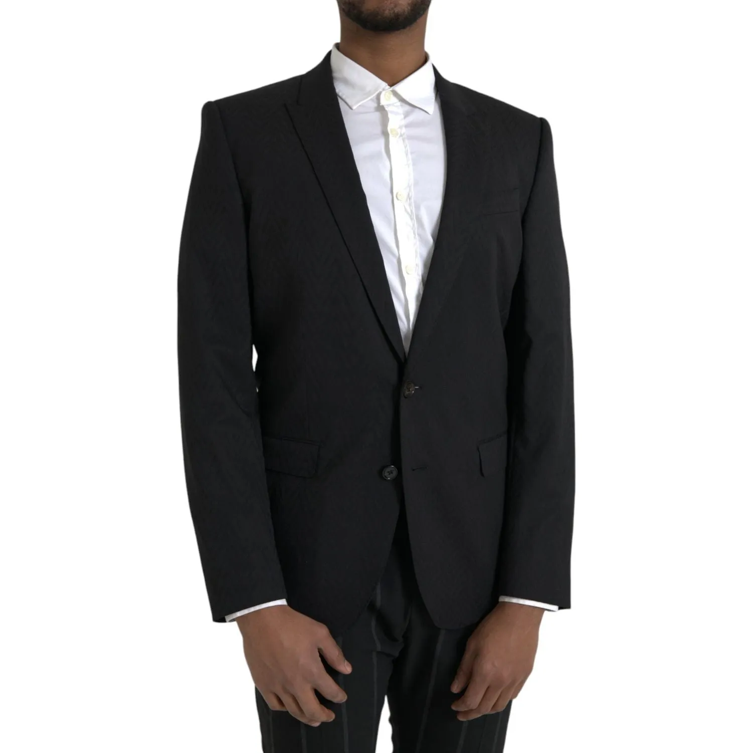 Dolce & Gabbana Black MARTINI Slim Fit Jacket Coat Blazer