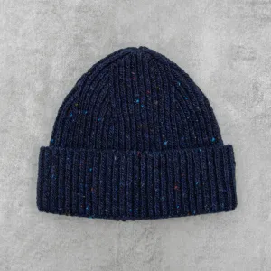 Donegal Wool Beanie - Navy