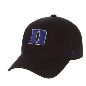 Duke Blue Devils Zephyr Black "Scholarship" Adj. Strapback Relax Fit Hat Cap