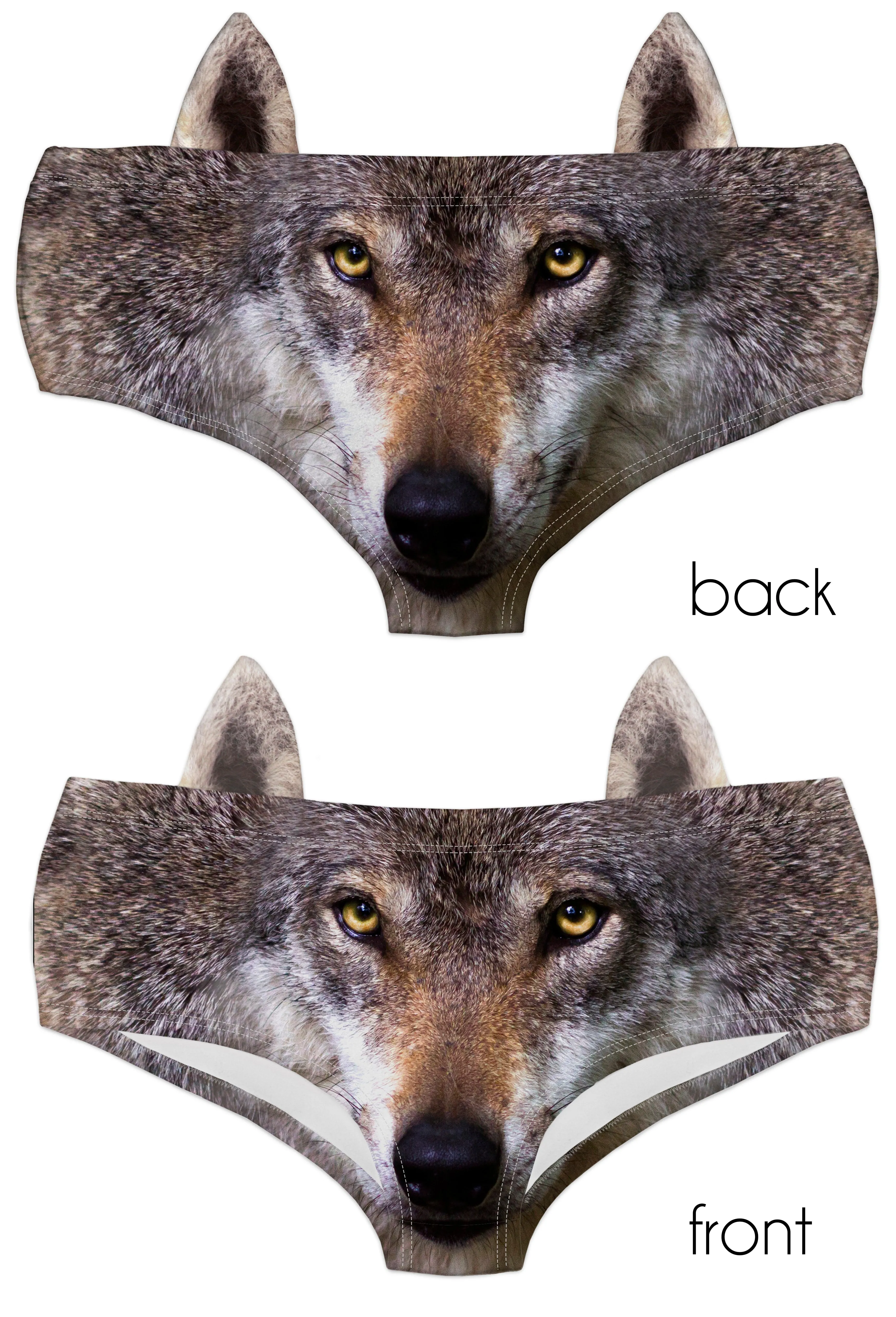 Ear Pantie - Dark Wolf (6-10 UK Size)