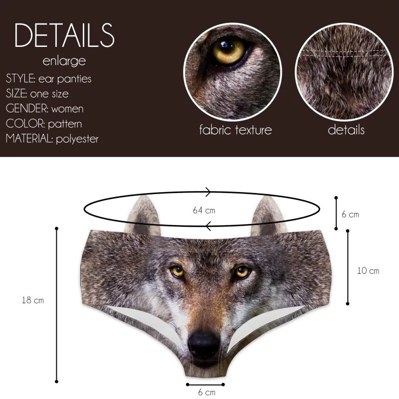 Ear Pantie - Dark Wolf (6-10 UK Size)