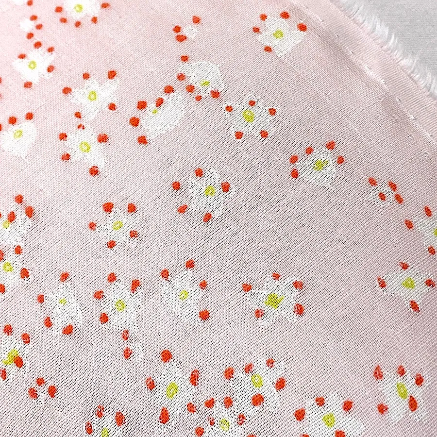 'Edelweiss' Pink, Organic Cotton Double Gauze from Japan by Nani Iro, 41" Wide By the Yard