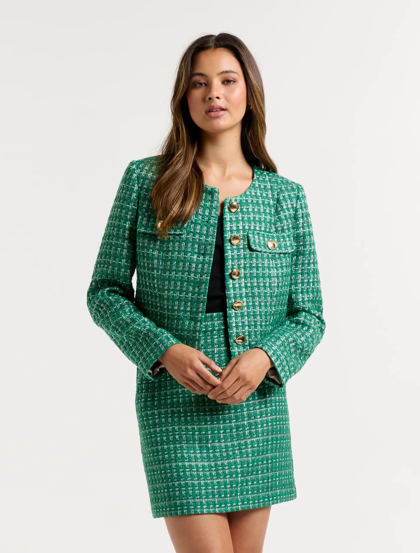 Eden Boucle Crop Co-Ord Jacket