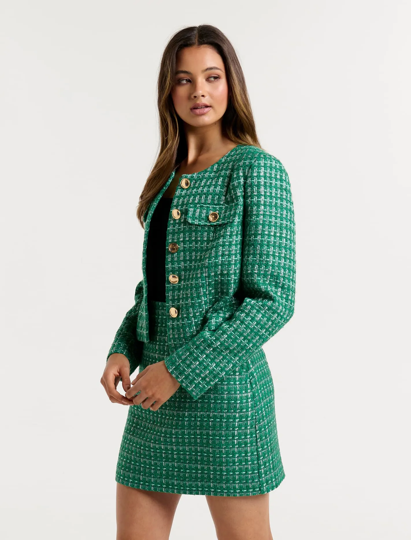 Eden Boucle Crop Co-Ord Jacket