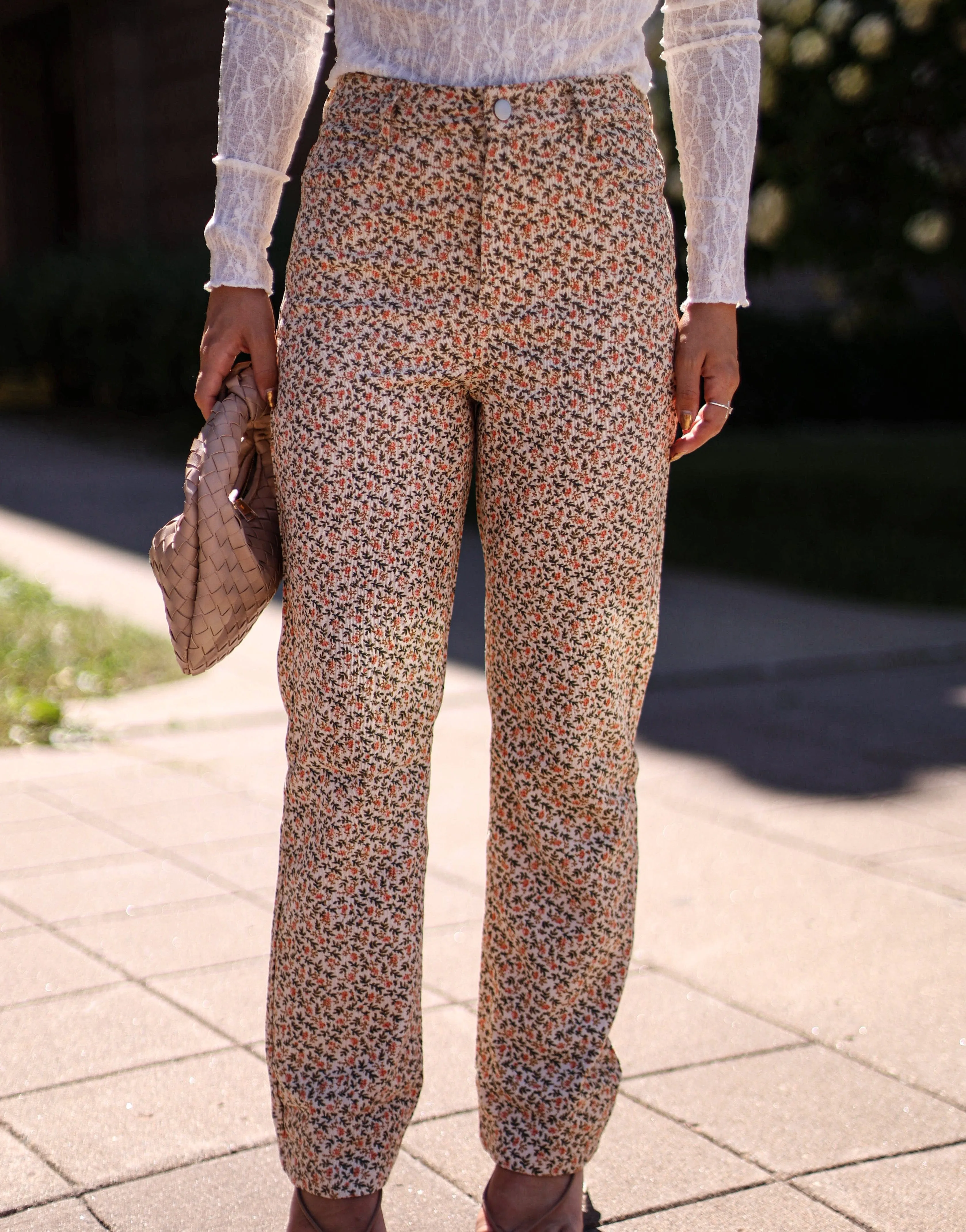 Fall Floral Print Pants