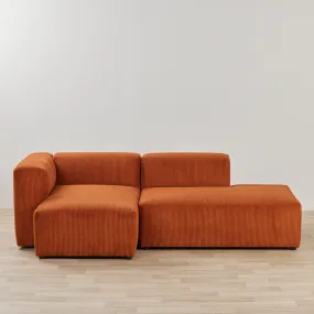 Finnian 2-Seat LH Chaise - Burnt Orange