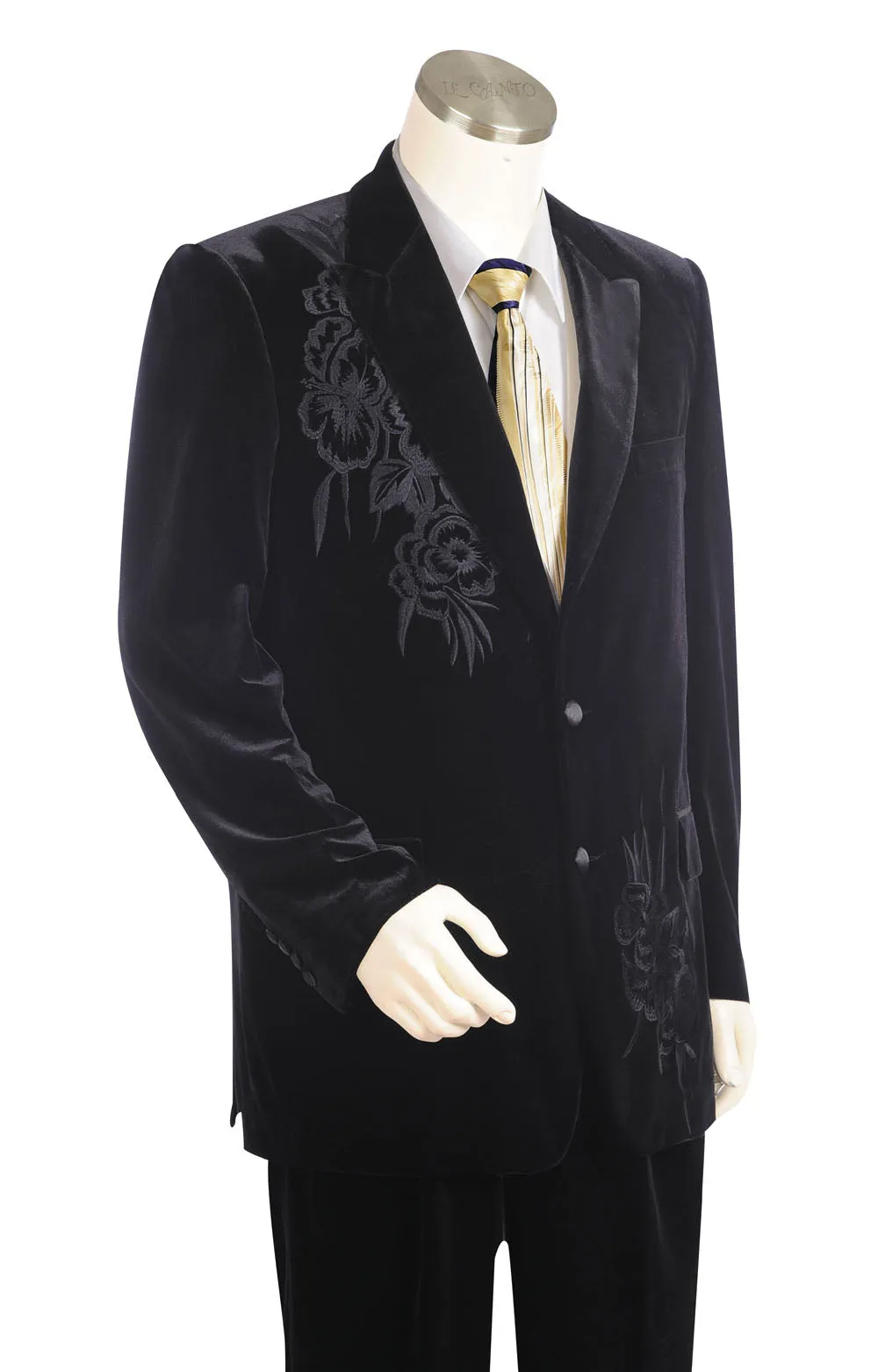 Floral Embroidered Velvet  2pc  Zoot Suit Set