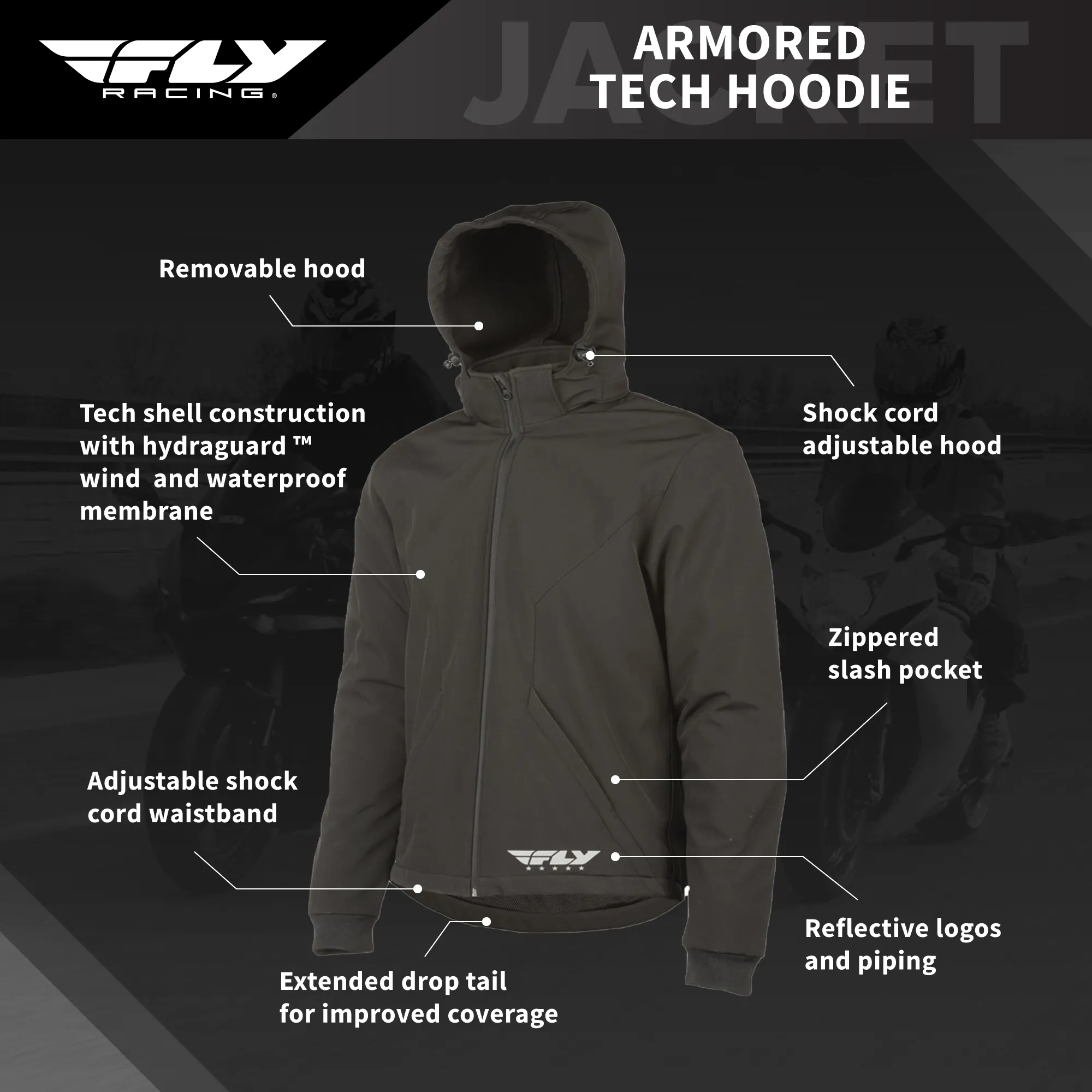 Fly Racing Street Armored Tech Hoodie