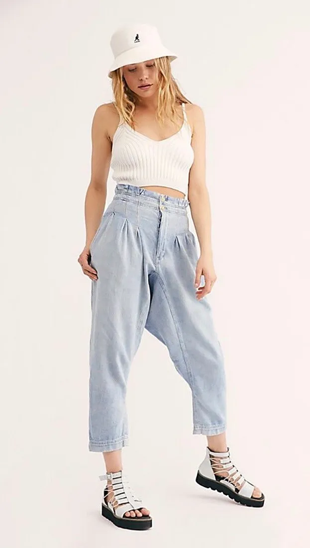 Free People Mover and Shaker Jeans Indigo Blue