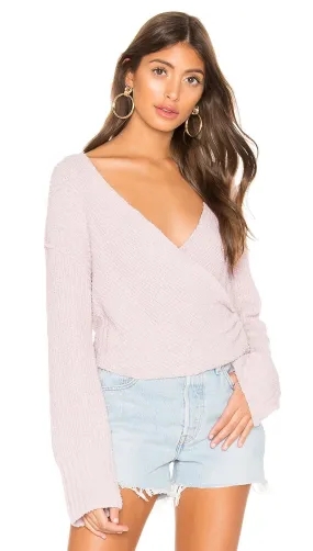 Free People Sensual Wrap Sweater Purple