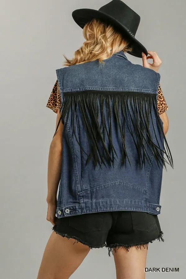 Fringe Denim Vest