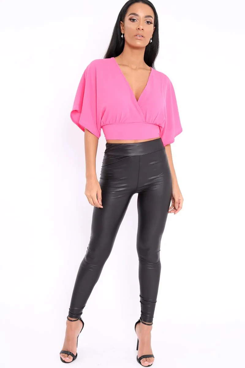 Fuchsia Plunge Crop Top - Suzanne