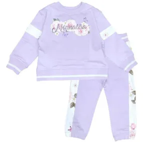 Girls Lilac Floral Tracksuit