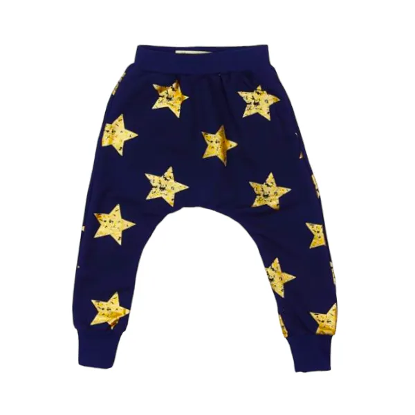 Gold Star Drop Crotch Joggers