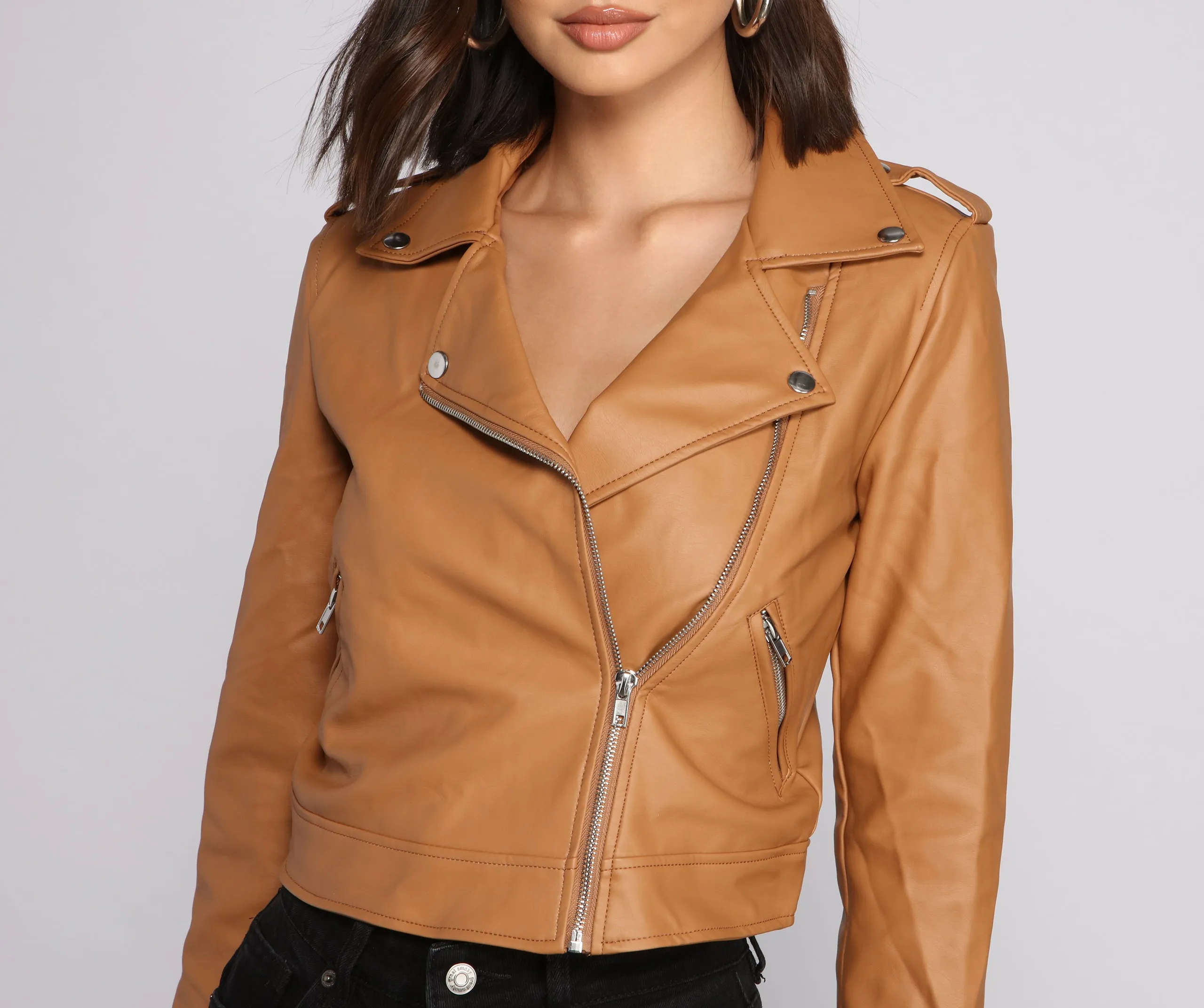 Gorgeous Girl Cropped Moto Jacket