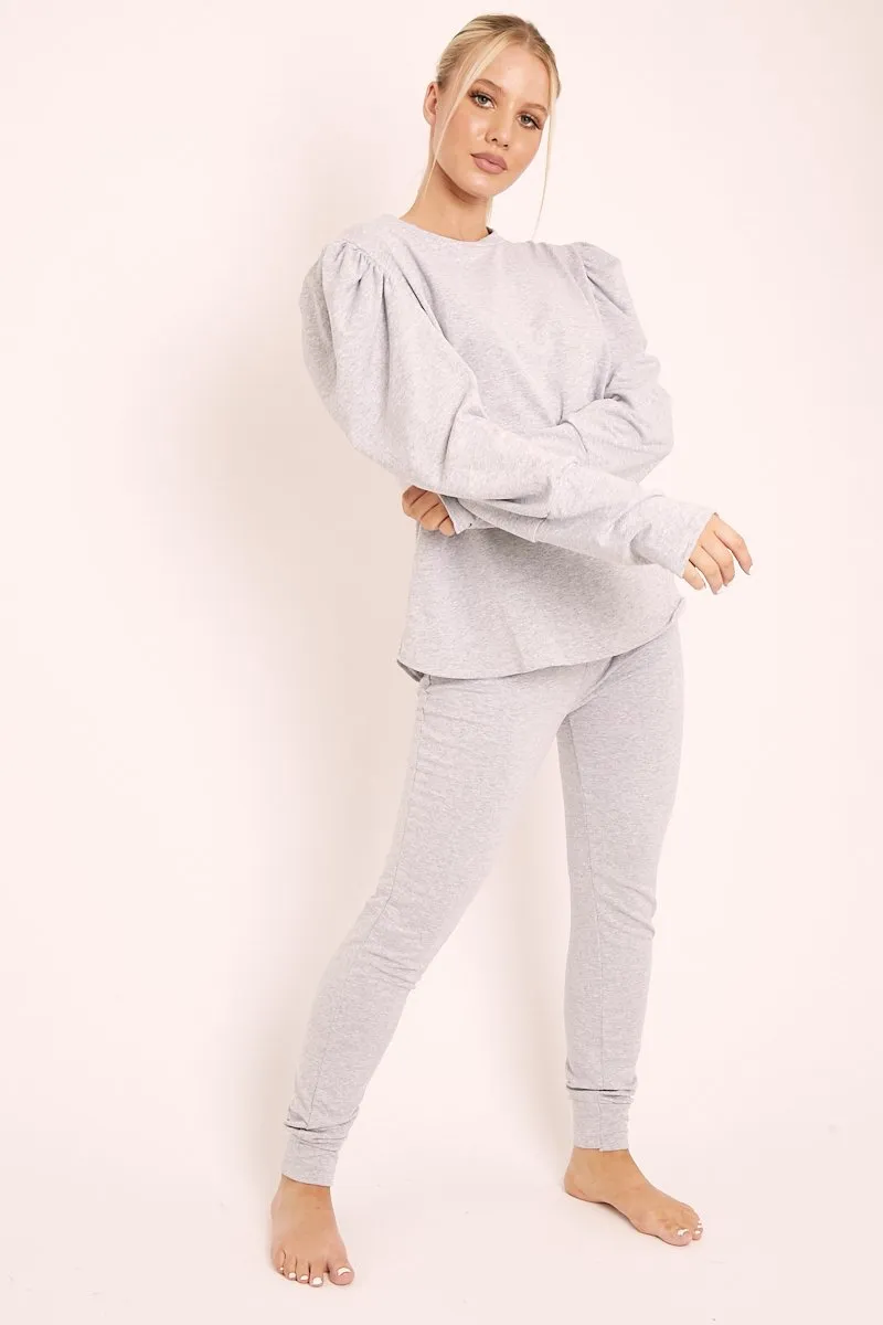 Grey Puff Sleeve Loungewear Co-ord - Harley