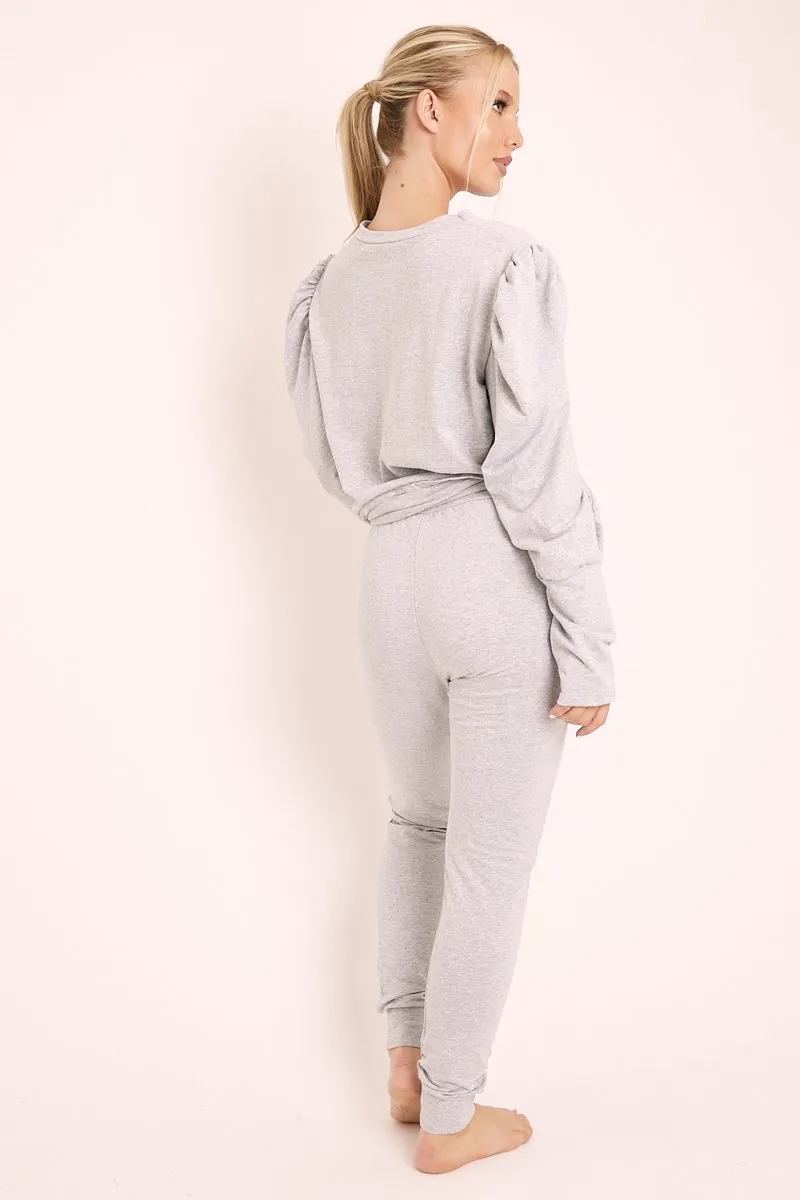 Grey Puff Sleeve Loungewear Co-ord - Harley