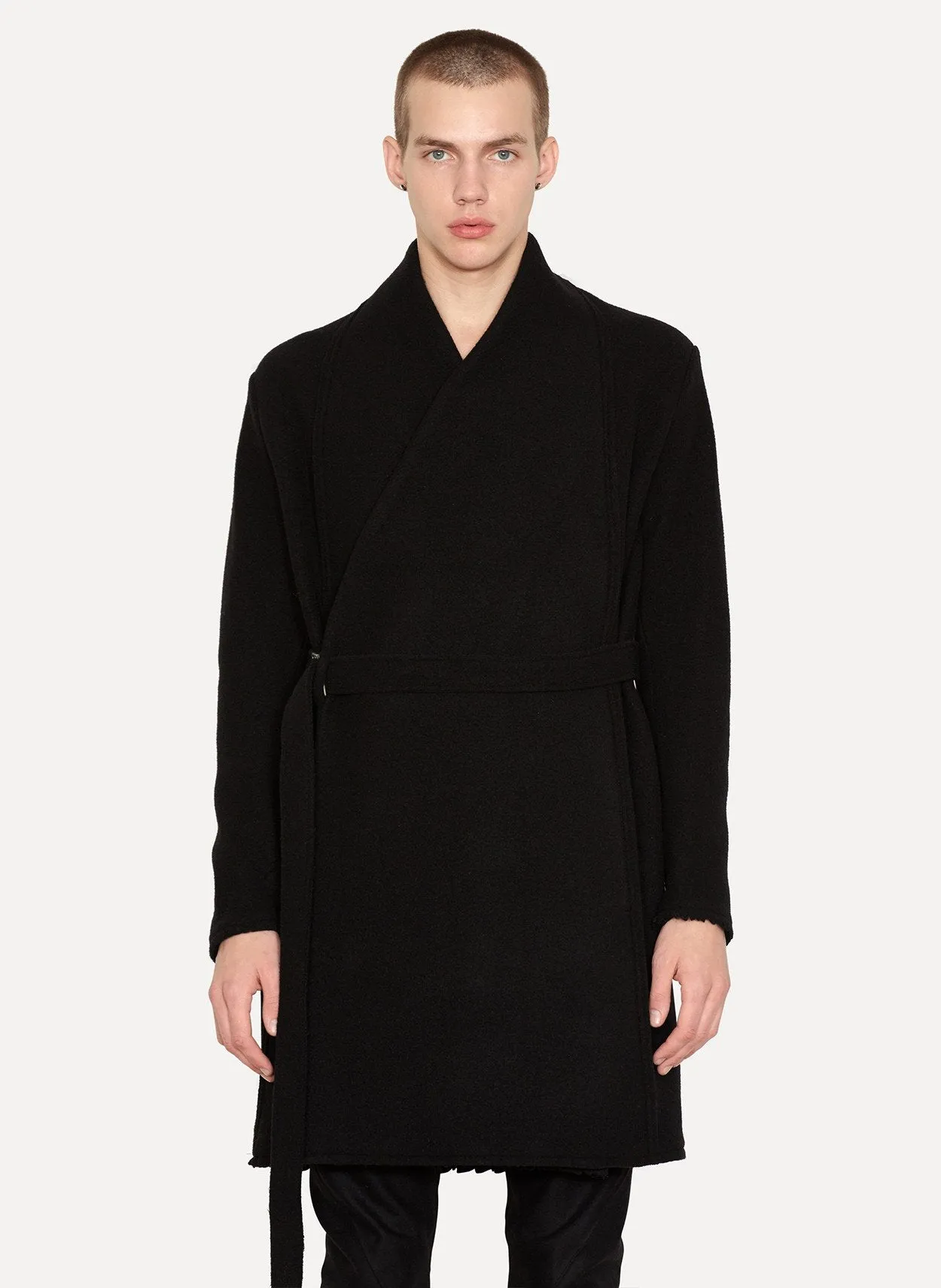 Heavy Coal Wool Felted Coat Chopino