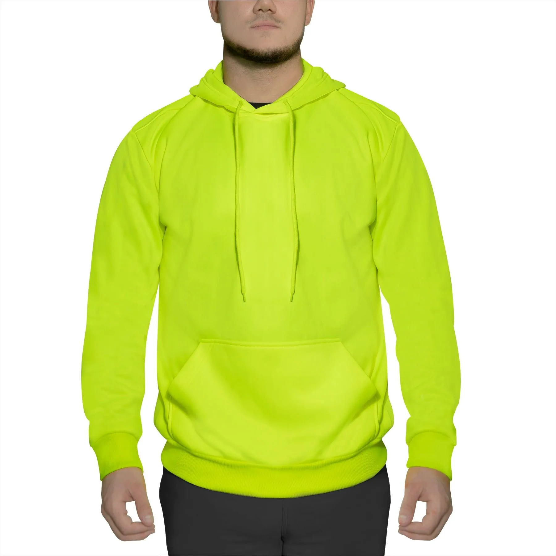 High-Vis Performance Hooded Sweatshirt - Safety Green