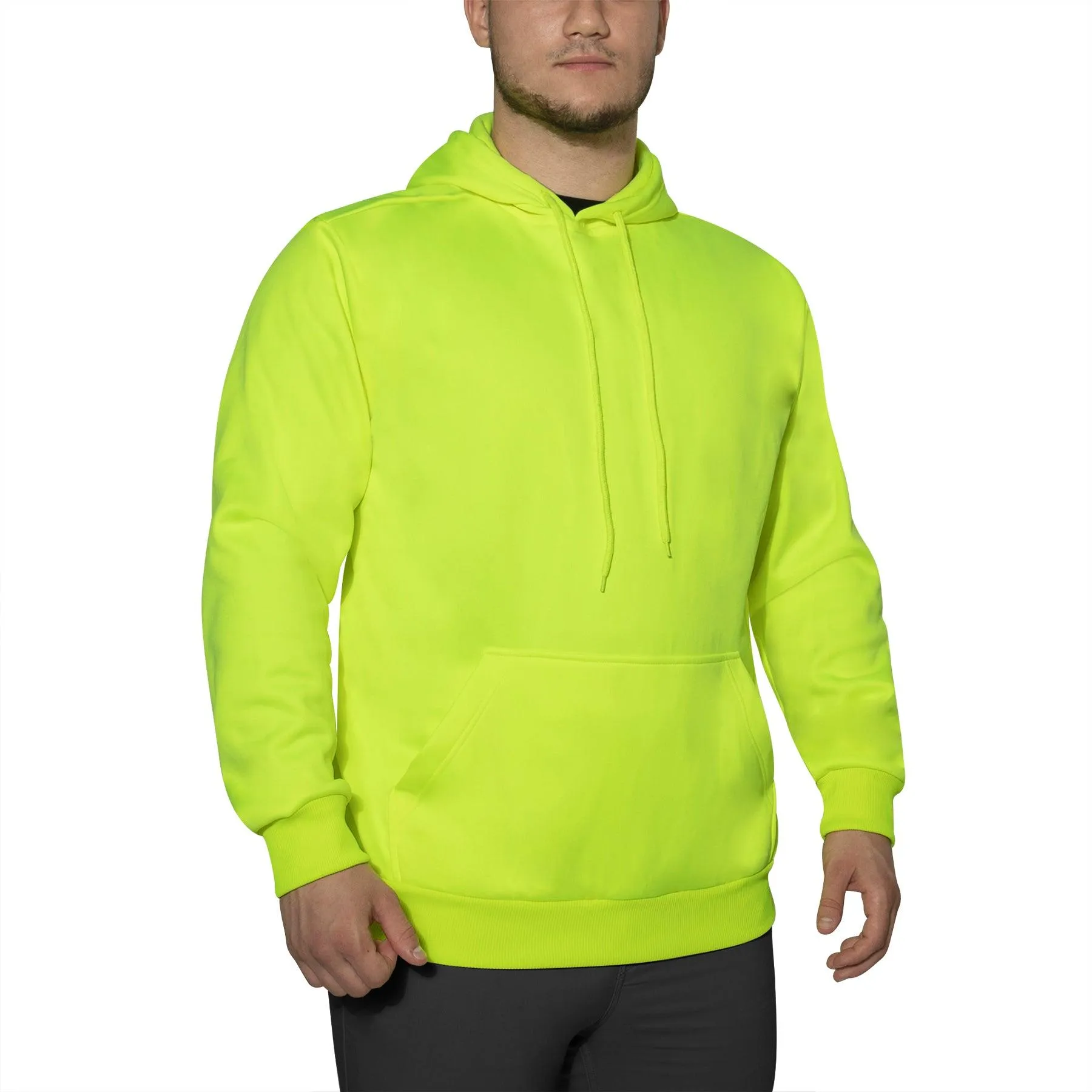 High-Vis Performance Hooded Sweatshirt - Safety Green