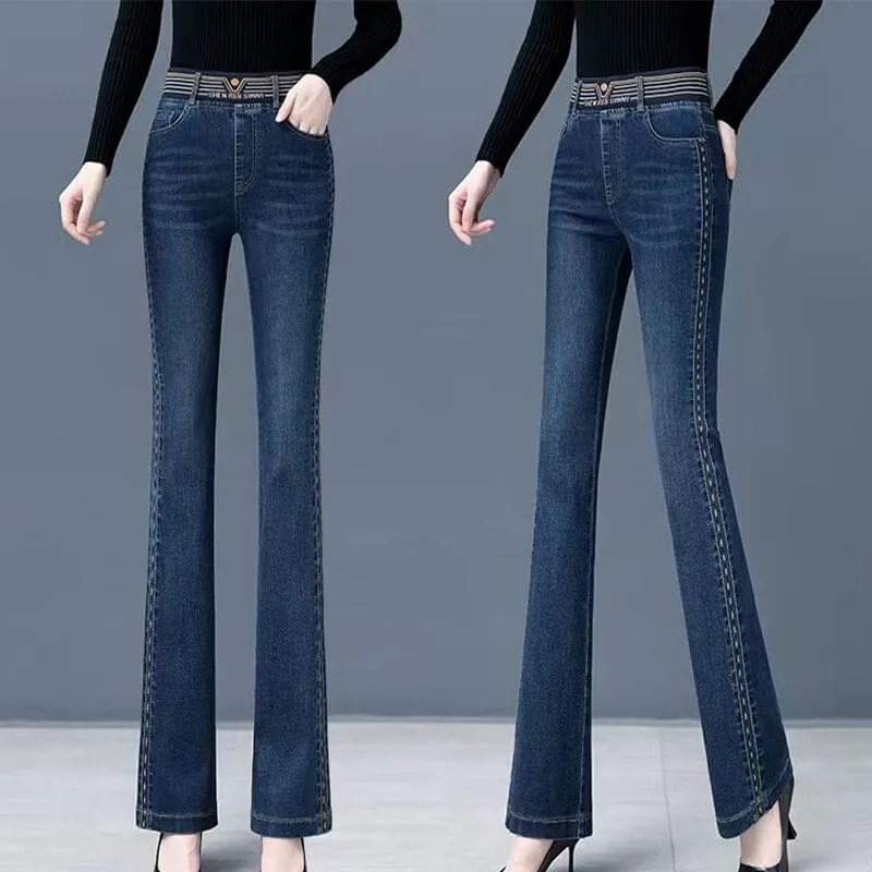 High Waist Stretch Flare Jeans