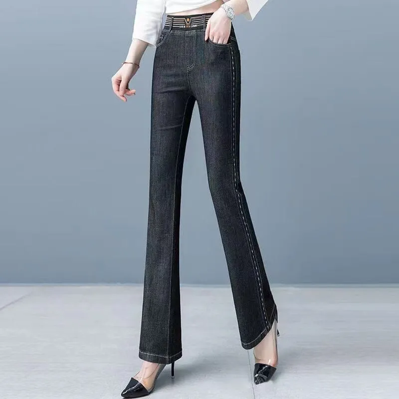 High Waist Stretch Flare Jeans