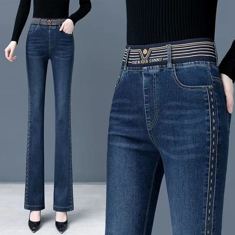 High Waist Stretch Flare Jeans