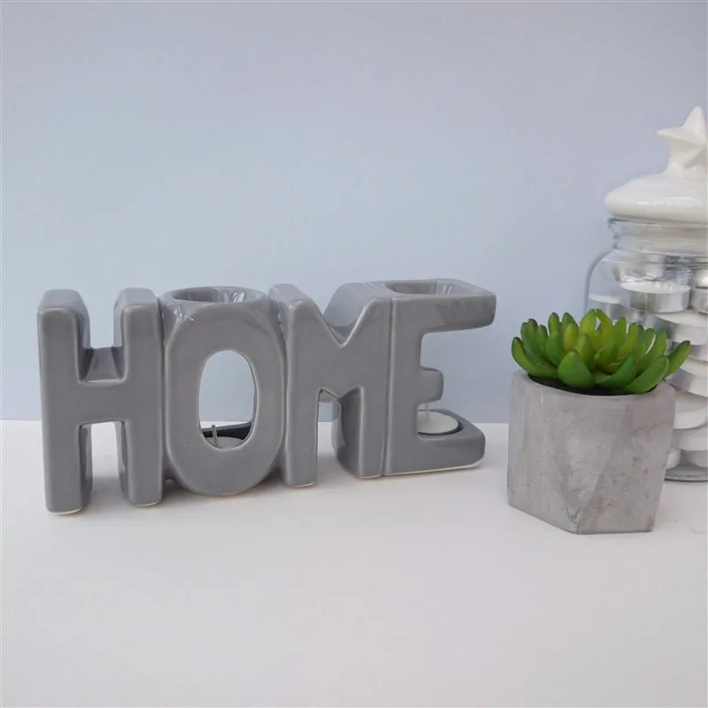 HOME Double Wax Melter / Oil Burner 25cm - Grey