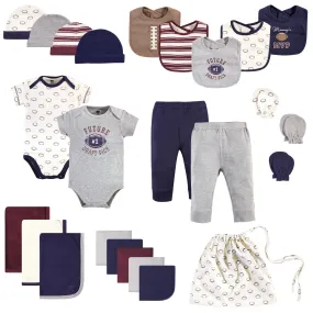 Hudson Baby Layette Start Set Baby Shower Gift 25pc, Football