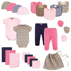 Hudson Baby Layette Start Set Baby Shower Gift 25pc, Prints Leopard