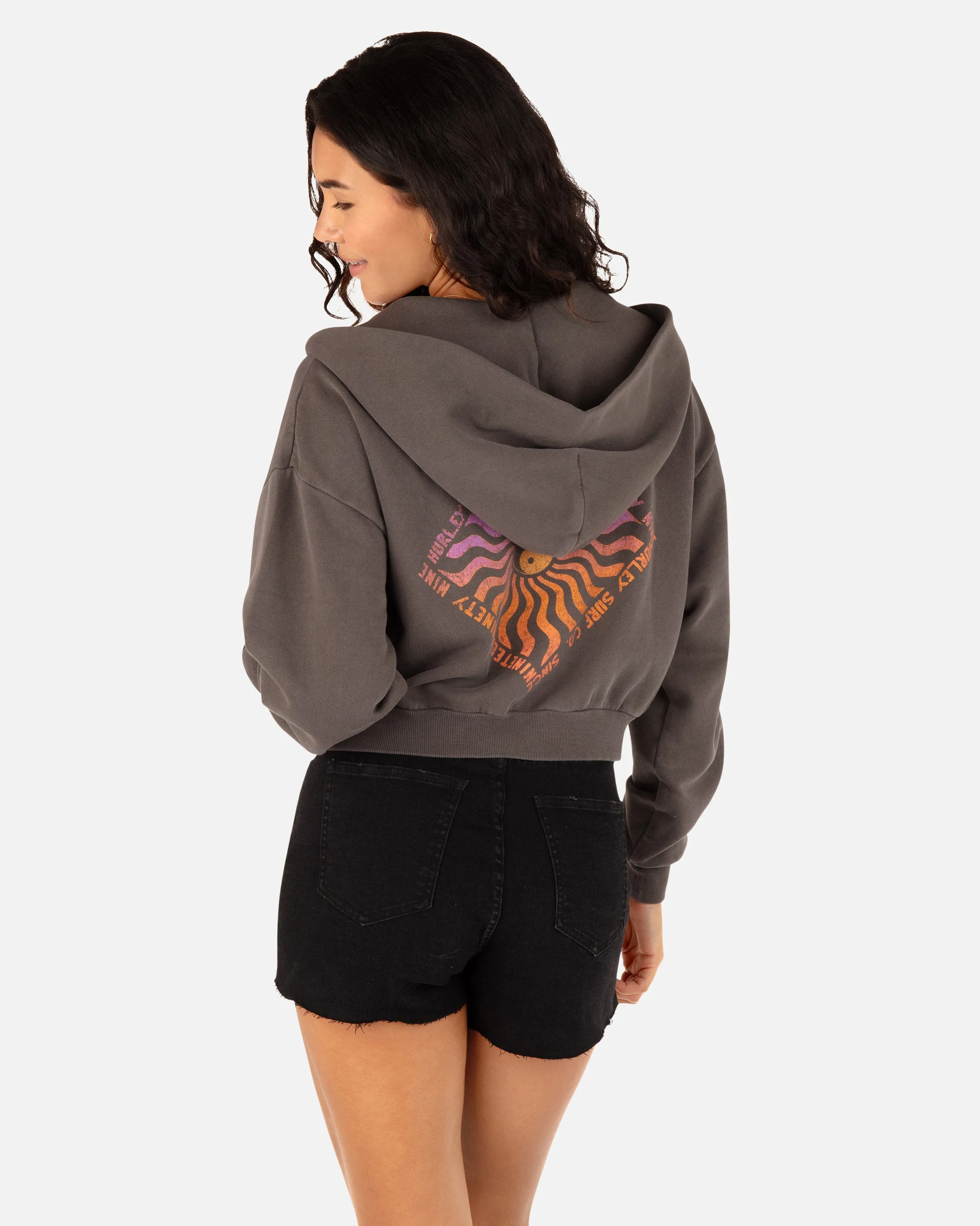 In Balance Crop Zip Up Hoodie