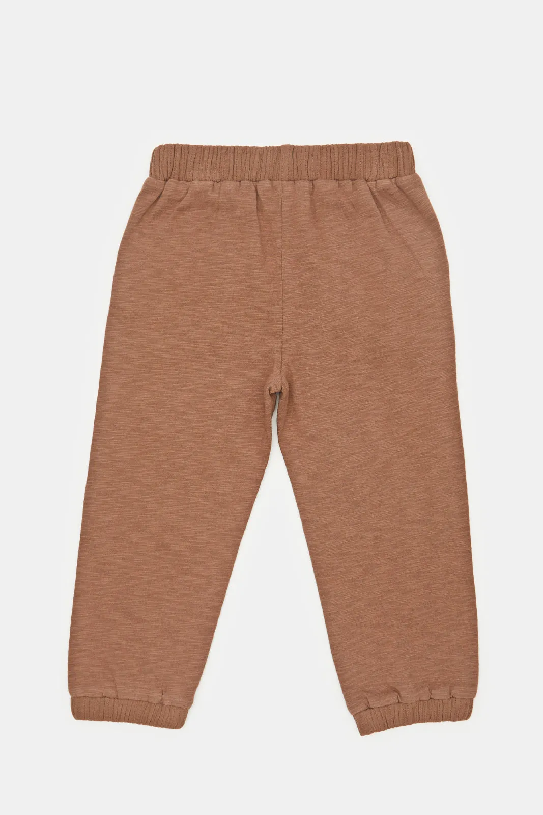 Infant Boys Brown Cheese Cloth Joggers