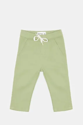 Infant Boys Green Denim Pull On Jogger