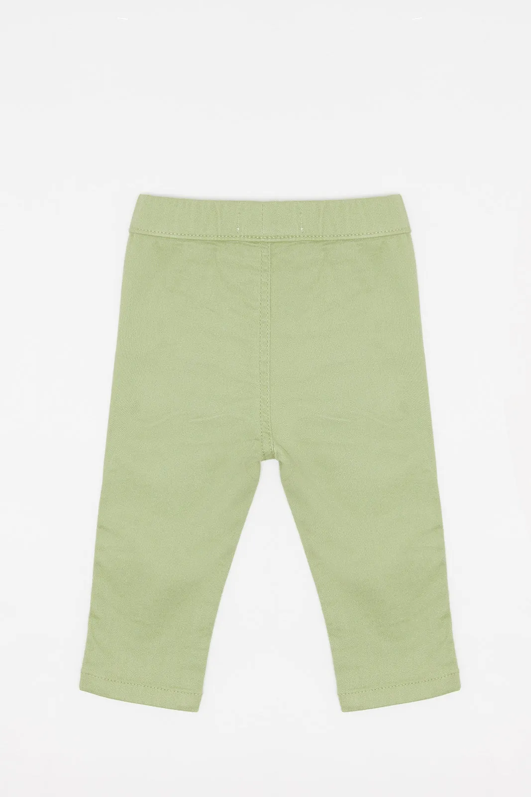 Infant Boys Green Denim Pull On Jogger