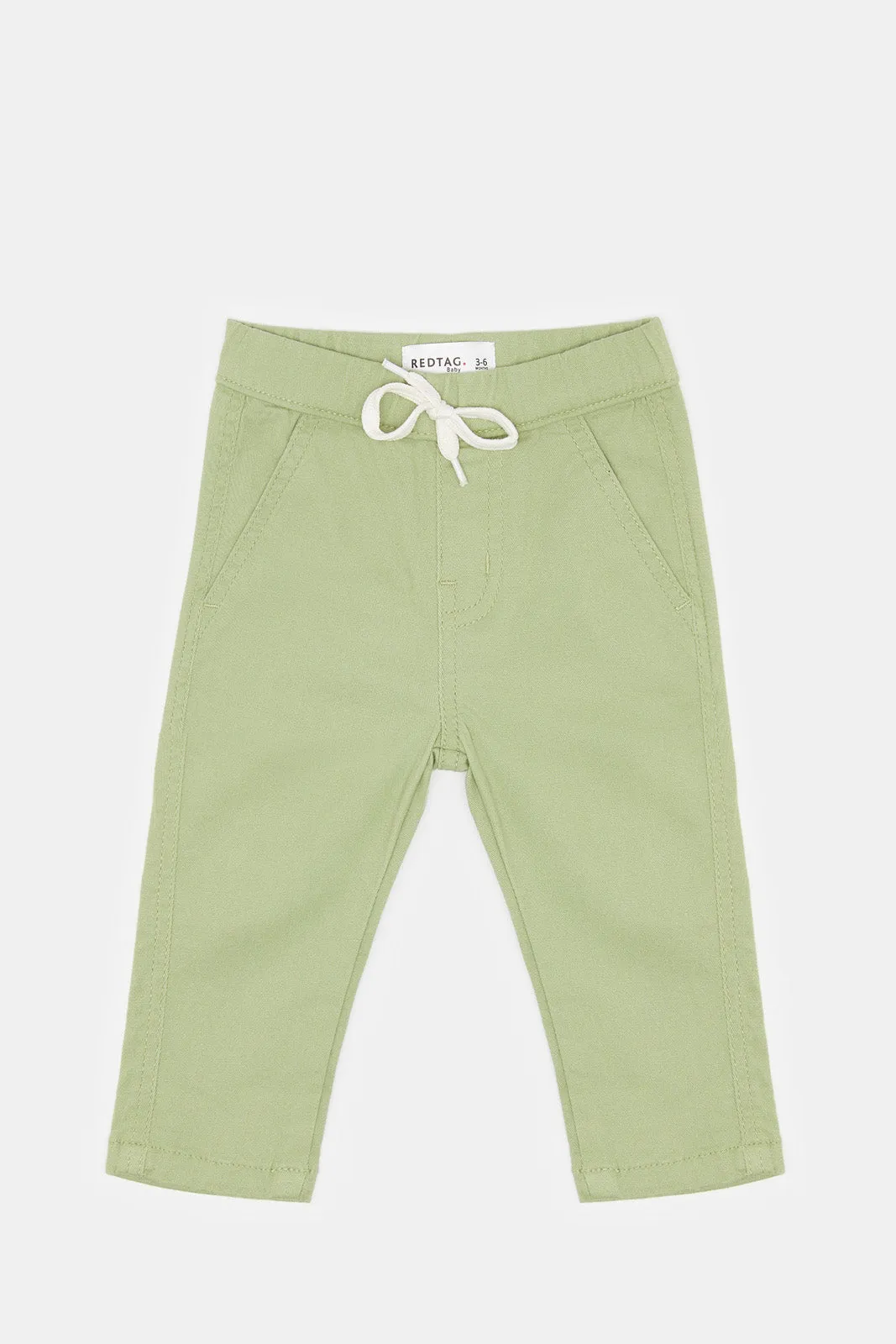 Infant Boys Green Denim Pull On Jogger