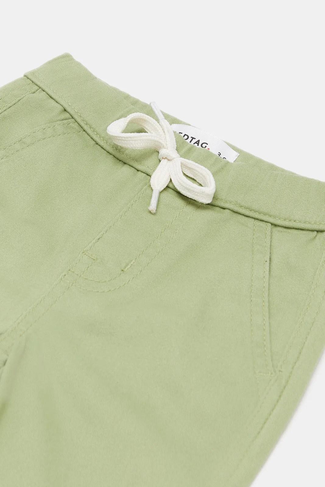 Infant Boys Green Denim Pull On Jogger