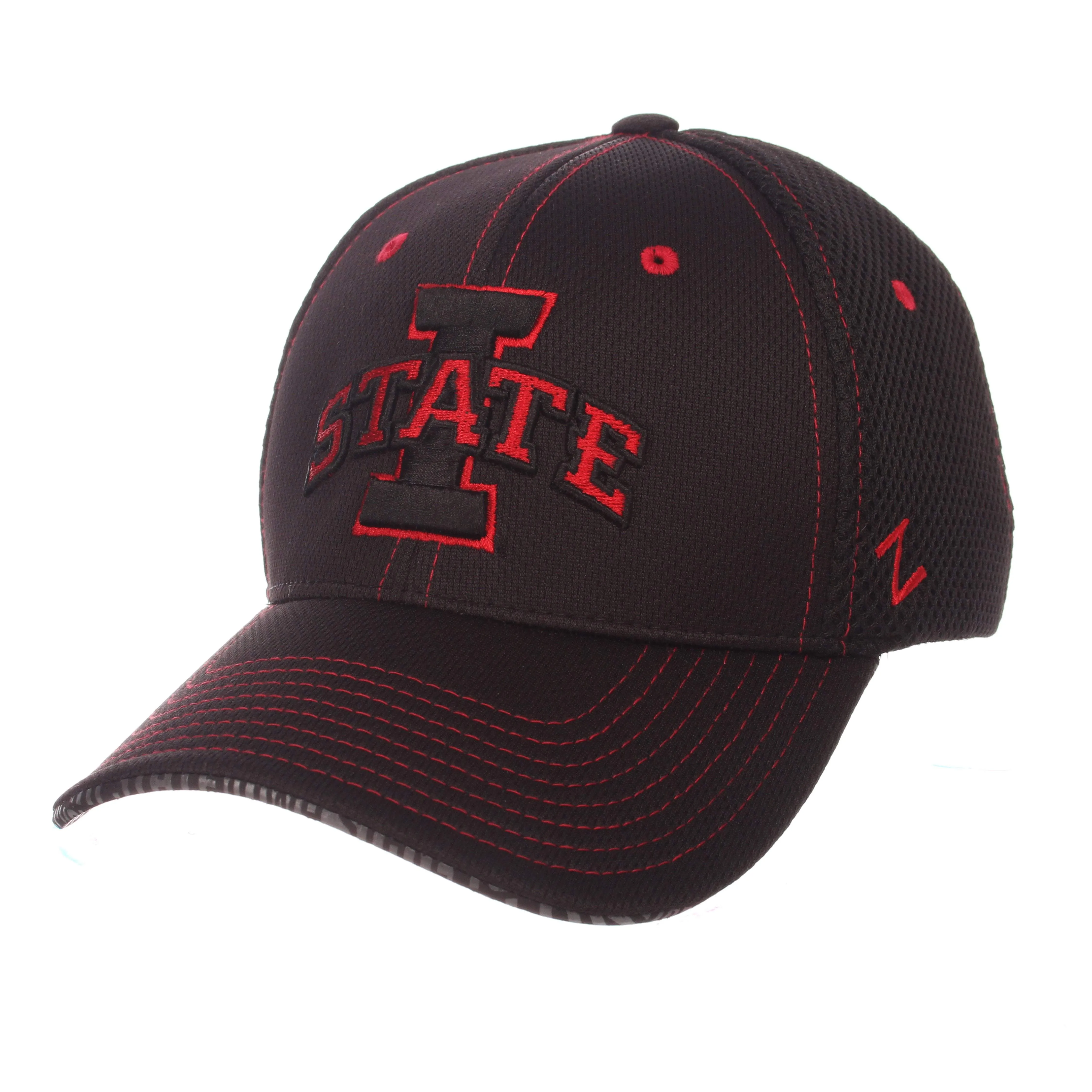 Iowa State Cyclones Zephyr Black "Undertaker" Mesh Stretch Fit Hat Cap (M/L)